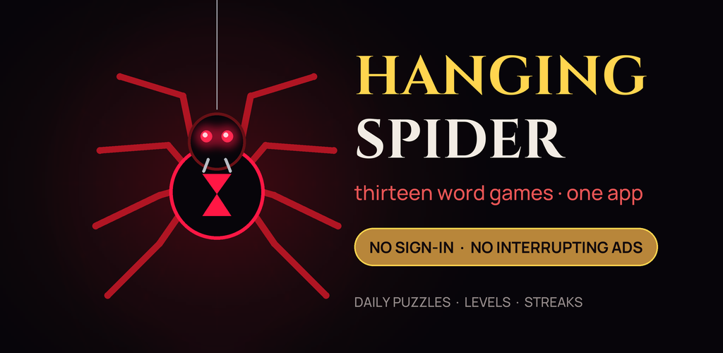 Hanging Spider — thirteen word games in one app